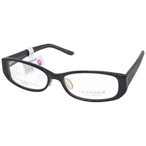 Designer Eyeglass Frames Women 54-16-135 Black Grey Good Rectangle FM15052